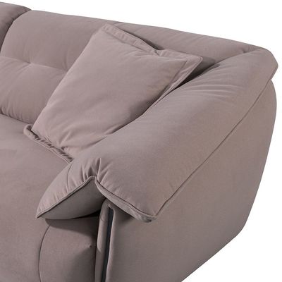 Brisbane 4-Seater Fabric Sofa - Taupe - With 5-Year Warranty